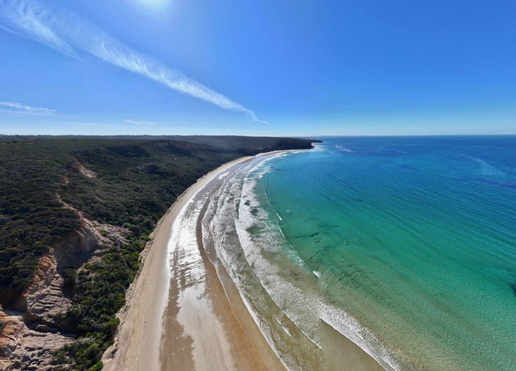 Aerial view of Addiscot Beach