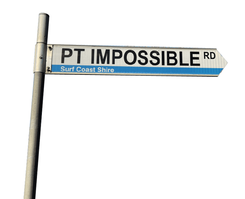 Point Impossible Road Signpost
