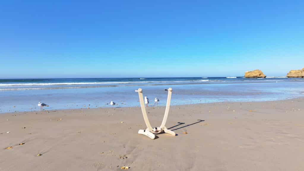 Standing Surfboard Rack Torquay Beach.